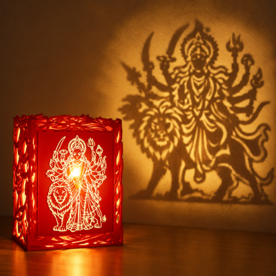 Maa Durga Shadow Lamp